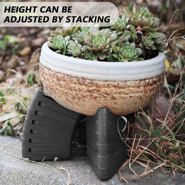 12 pieces Flowerpot feet Pot feet Plant supports Planter coasters Flowerpot lifters Triangular Planter Feet Flowerpot risers7*5.5*2 cm black - Petal & Stem