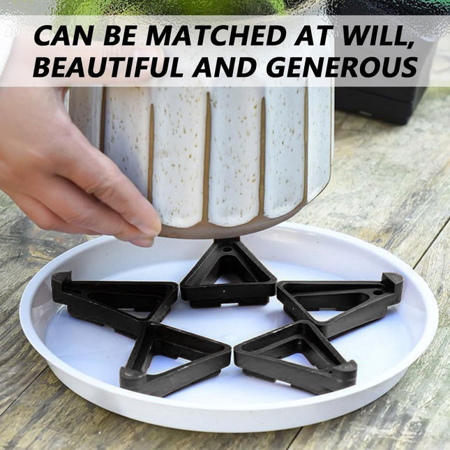 12 pieces Flowerpot feet Pot feet Plant supports Planter coasters Flowerpot lifters Triangular Planter Feet Flowerpot risers7*5.5*2 cm black - Petal & Stem