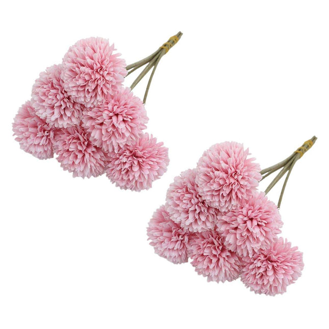 12pcs Artificial Dandelion Fake Flower Simulation Arrangement Desktop Decoration Blue - Petal & Stem