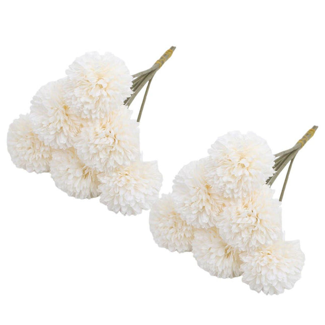 12pcs Artificial Dandelion Fake Flower Simulation Arrangement Desktop Decoration Blue - Petal & Stem