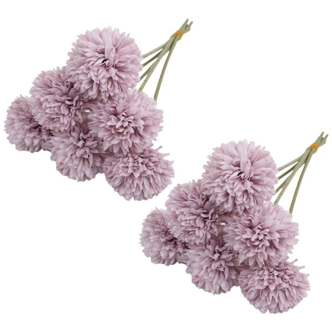12pcs Artificial Dandelion Fake Flower Simulation Arrangement Desktop Decoration Blue - Petal & Stem