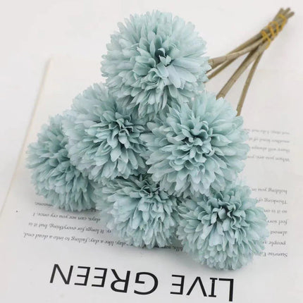 12pcs Artificial Dandelion Fake Flower Simulation Arrangement Desktop Decoration Pink - Petal & Stem