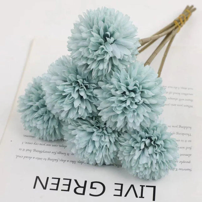 12pcs Artificial Dandelion Fake Flower Simulation Arrangement Desktop Decoration Pink - Petal & Stem