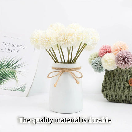 12pcs Artificial Dandelion Fake Flower Simulation Arrangement Desktop Decoration Pink - Petal & Stem