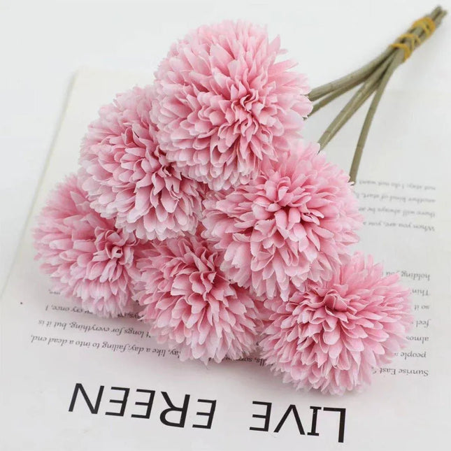 12pcs Artificial Dandelion Fake Flower Simulation Arrangement Desktop Decoration White - Petal & Stem