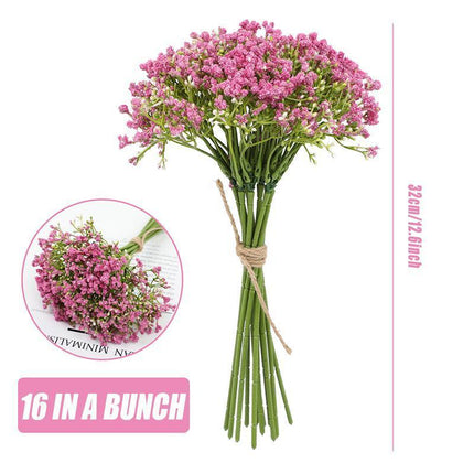 16pcs Artificial Foam Full Star Flowers Wedding Bouquet Home Decor Simulation White - Petal & Stem