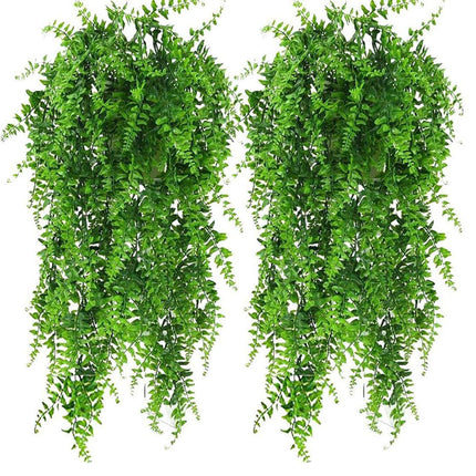 2 Pack 76cm Fake Plants Faux Artificial Eucalyptus Plants Home Garden Window Office Wedding Decoration - Petal & Stem