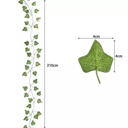 25 meters Ivy garland / Leaf garland 2 m long Green - Petal & Stem