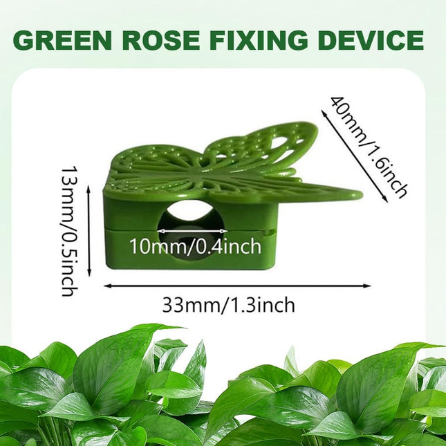 30 Green Butterfly Leaf Plant Clips Invisible Wall Plant Support Hooks Vinyl Cross Brackets for Indoor Outdoor Climbing Plants - Petal & Stem