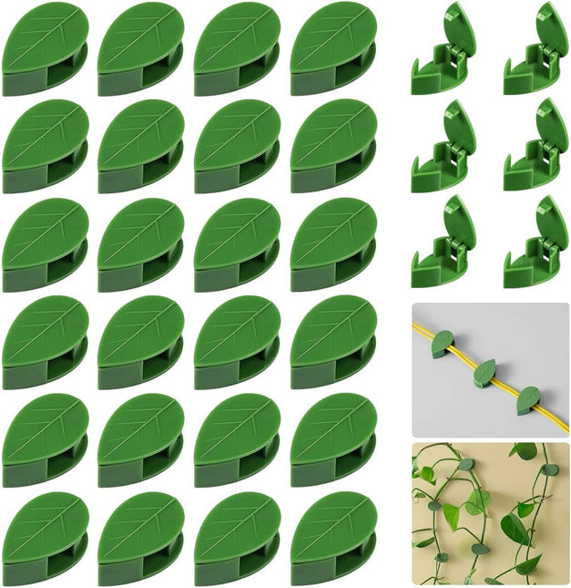 30 Pack Self Adhesive Plant Clips Invisible Wall Hooks for Climbing Plants Trellis Support Vines Ivy Indoor Outdoor Use - Petal & Stem