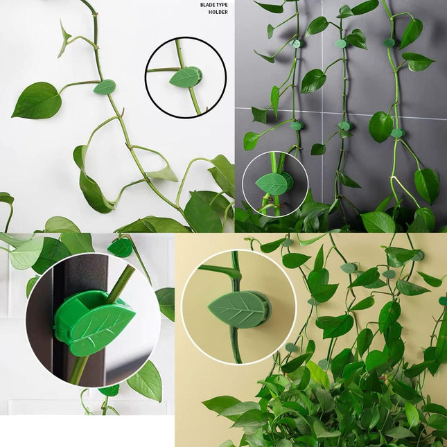 30 Pack Self Adhesive Plant Clips Invisible Wall Hooks for Climbing Plants Trellis Support Vines Ivy Indoor Outdoor Use - Petal & Stem