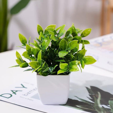 4 Pack Artificial Plants with Pot for Living Room and Office Decoration, 17x12 cm - Petal & Stem
