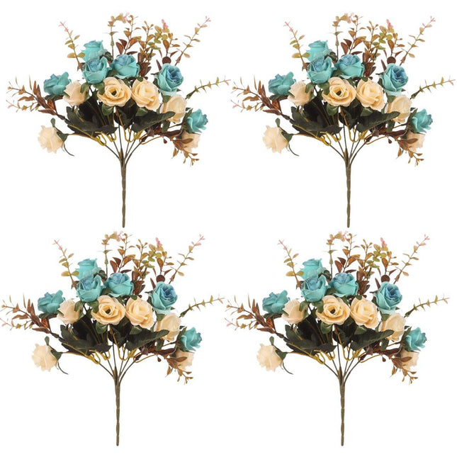 4pcs Artificial Flowers Home Decoration Floral Arrangement for Living Room Decor - Petal & Stem