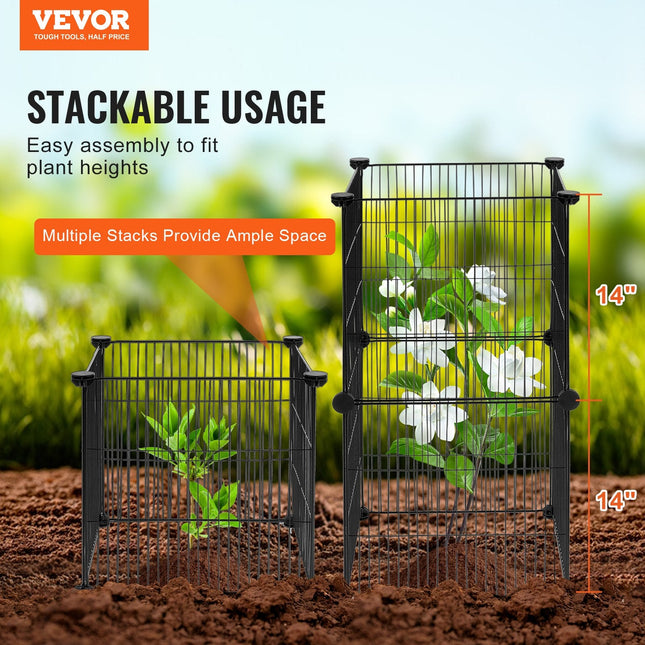 5 Pack Plant Protector from Animals, 390 mm x 390 mm Chicken Wire Plant Protector, Plant Cages for Outdoor Plants, , 20pcs Metal Mesh - Petal & Stem