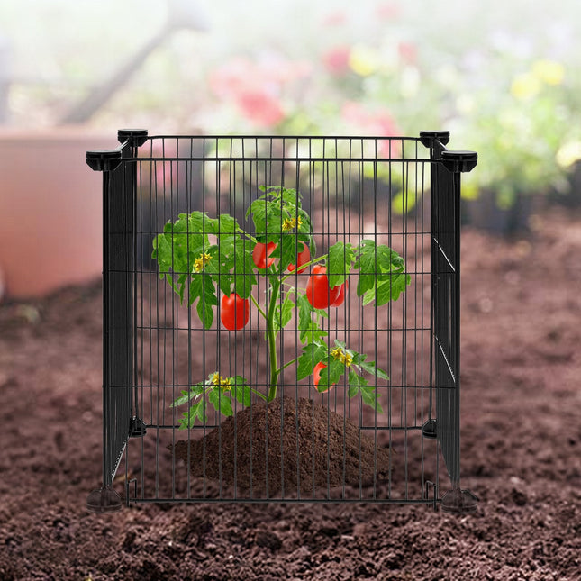 5 Pack Plant Protector from Animals, 390 mm x 390 mm Chicken Wire Plant Protector, Plant Cages for Outdoor Plants, , 20pcs Metal Mesh - Petal & Stem