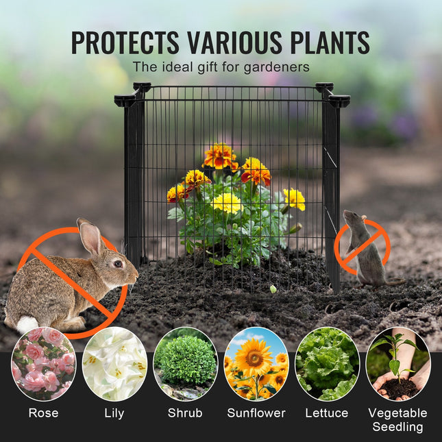 5 Pack Plant Protector from Animals, 390 mm x 390 mm Chicken Wire Plant Protector, Plant Cages for Outdoor Plants, , 20pcs Metal Mesh - Petal & Stem