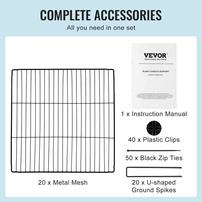 5 Pack Plant Protector from Animals, 390 mm x 390 mm Chicken Wire Plant Protector, Plant Cages for Outdoor Plants, , 20pcs Metal Mesh - Petal & Stem