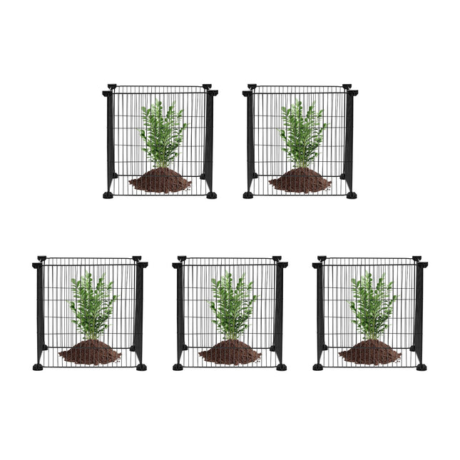 5 Pack Plant Protector from Animals, 390 mm x 390 mm Chicken Wire Plant Protector, Plant Cages for Outdoor Plants, , 20pcs Metal Mesh - Petal & Stem
