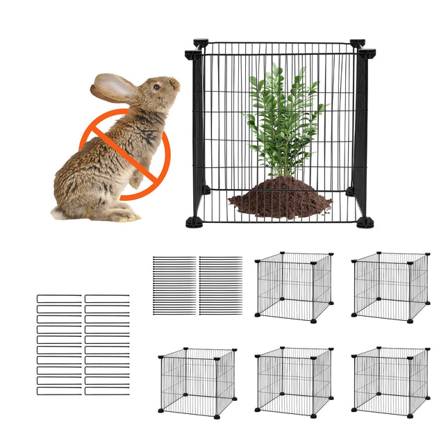 5 Pack Plant Protector from Animals, 390 mm x 390 mm Chicken Wire Plant Protector, Plant Cages for Outdoor Plants, , 20pcs Metal Mesh - Petal & Stem