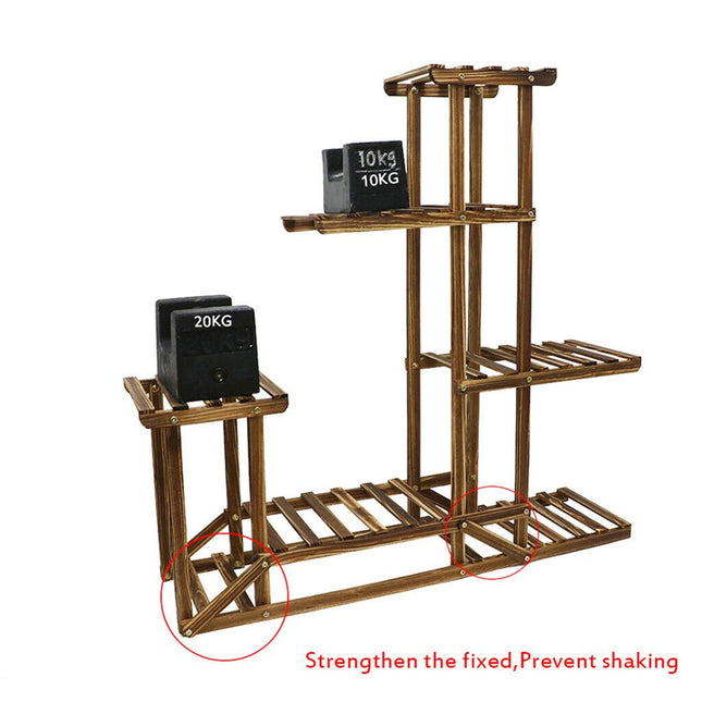 5 Tier Wooden Plant Stand Flower Display Shelf Indoor Outdoor Garden - Petal & Stem