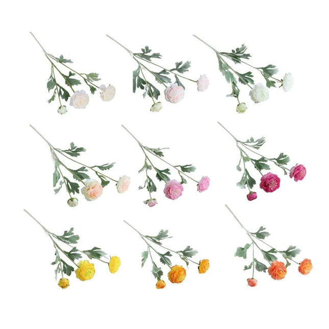 5pcs Artificial Peony Silk Flowers Bouquet Decor Faux Floral Arrangements Champagne - Petal & Stem