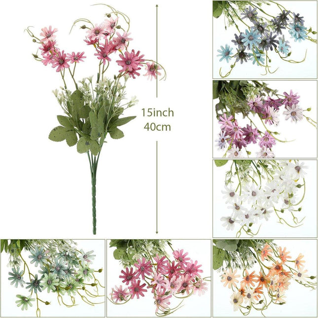 6x Artificial Small Soft Chrysanthemum Home Office Daisy Flower Party Decor DIY - Petal & Stem