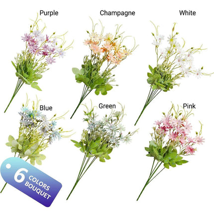 6x Artificial Small Soft Chrysanthemum Home Office Daisy Flower Party Decor DIY - Petal & Stem