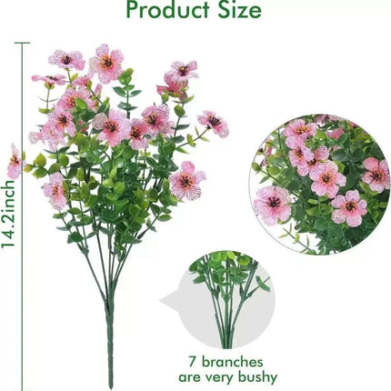 7 Heads 35 Mesh Eucalyptus Violet Light Pink 21 Bunches - Petal & Stem