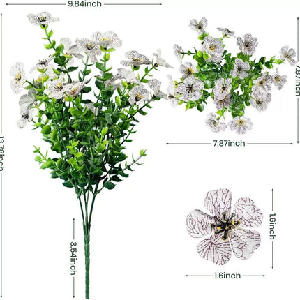 7 Heads 35 Mesh Eucalyptus Violet Light Pink 21 Bunches - Petal & Stem