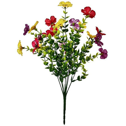 7 Heads 35 Mesh Eucalyptus Violet Light Pink 21 Bunches - Petal & Stem
