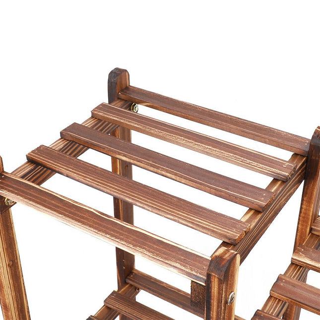 8 Tier Wooden Plant Stand Outdoor Indoor Garden Shelf - Petal & Stem