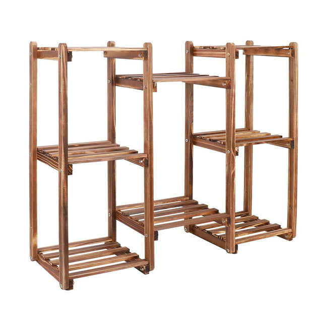 8 Tier Wooden Plant Stand Outdoor Indoor Garden Shelf - Petal & Stem