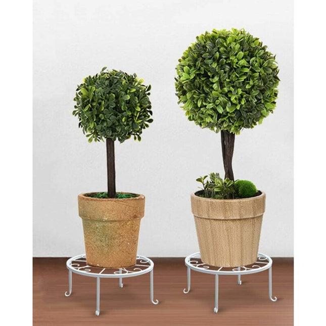 9" Rust Resistant Wrought Iron Metal Plant Pot Stand White - Petal & Stem