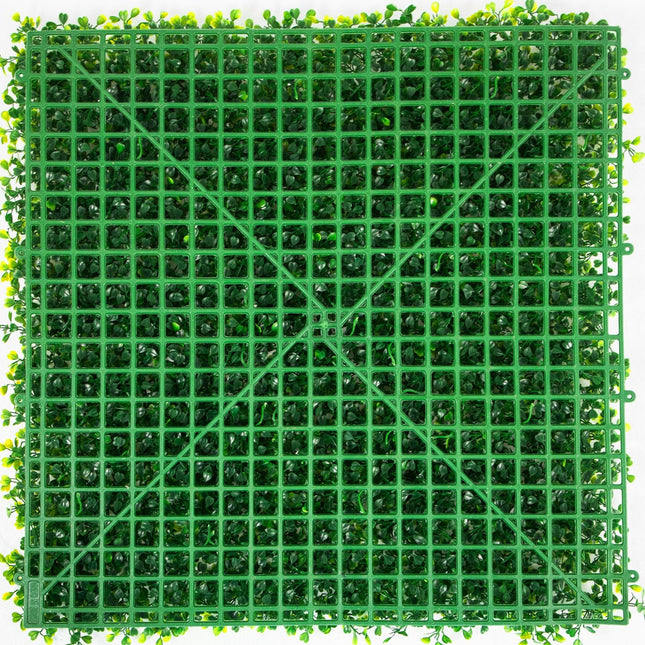 Artificial Boxwood Panels, 12 PCS 20"x20" Boxwood Hedge Wall Panels, PE Artificial Grass Backdrop Wall - Petal & Stem