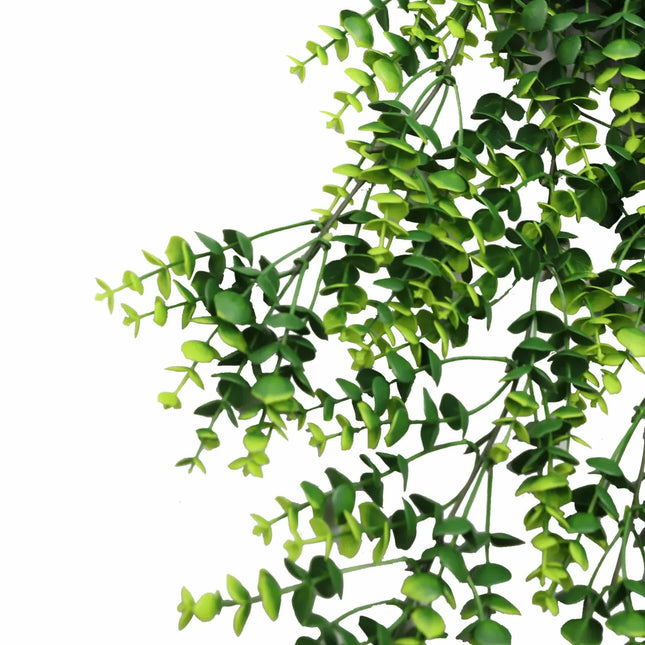 Artificial Dense Hanging Lush Green Eucalyptus Garland Bush UV Resistant and Fire Rated 18cm x 77cm - Petal & Stem