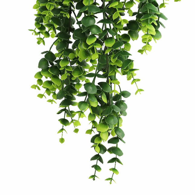 Artificial Dense Hanging Lush Green Eucalyptus Garland Bush UV Resistant and Fire Rated 18cm x 77cm - Petal & Stem