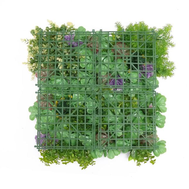 Artificial Dense Succulent Green Wall / Vertical Garden Panel 50cm x 50cm UV Resistant - Petal & Stem