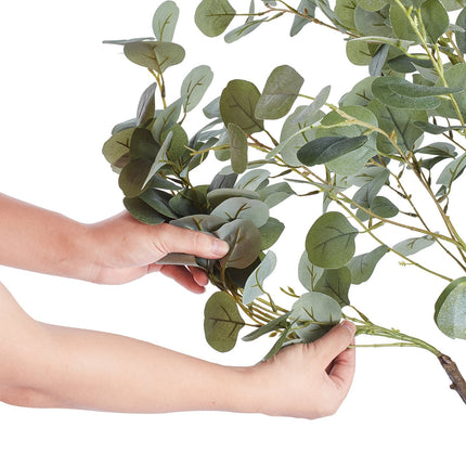 Artificial Eucalyptus Tree, 15.2cm Tall Faux Plant, Secure PE Material & Anti Tip Tilt Protection - Petal & Stem