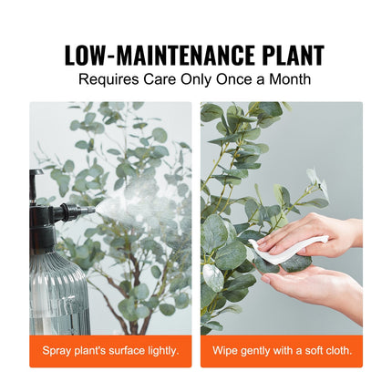 Artificial Eucalyptus Tree, 15.2cm Tall Faux Plant, Secure PE Material & Anti Tip Tilt Protection - Petal & Stem
