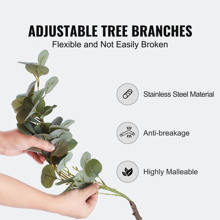 Artificial Eucalyptus Tree, 15.2cm Tall Faux Plant, Secure PE Material & Anti Tip Tilt Protection - Petal & Stem