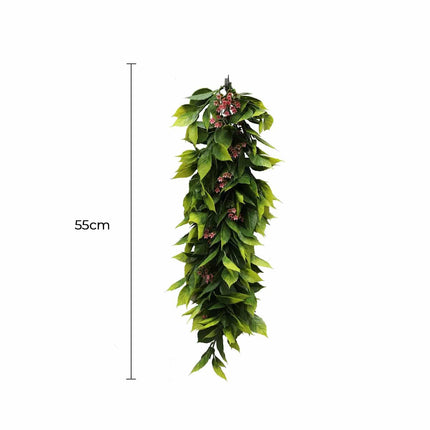 Artificial Extendable Hanging Flowering Pepperberry Garland UV Resistant 55cm - Petal & Stem