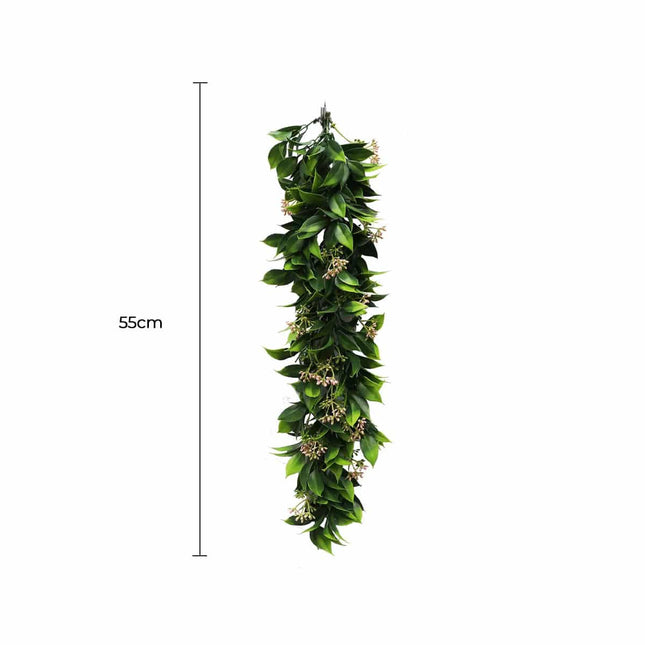 Artificial Extendable Hanging Flowering Star Jasmine Garland UV Resistant 55cm - Petal & Stem