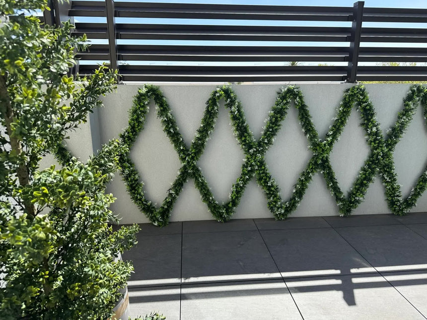 Artificial Extendable Hanging Flowering White Eucalyptus Vine UV Resistant 55cm - Petal & Stem
