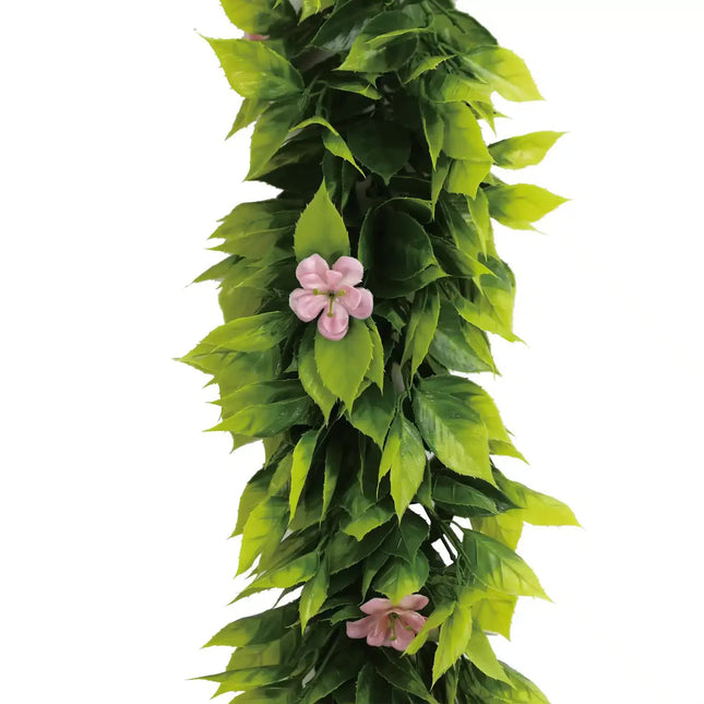 Artificial Extendable Hanging Pink Flowering Violet Garland UV Resistant 55cm - Petal & Stem