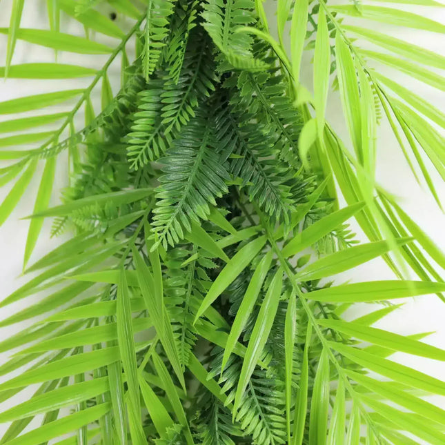 Artificial Extendable Hanging Tropical Palm and Fern Vine 55cm UV Resistant - Petal & Stem