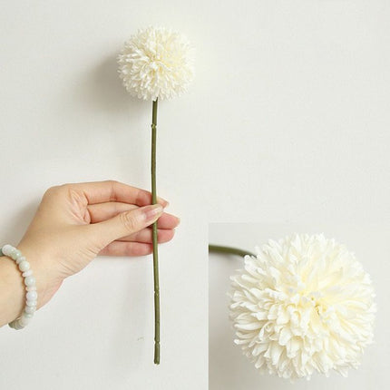 Artificial flower Dandelion ball white 1stem 29cm - Petal & Stem