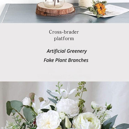 Artificial flower Long pointed leaf with fruit 27cm - Petal & Stem