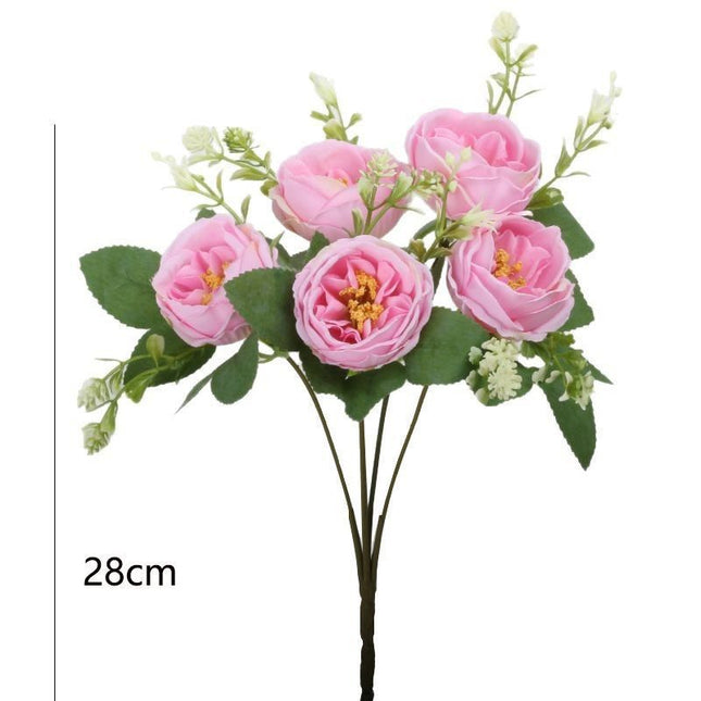 Artificial flower Pink peony flowers 5stems per bunch - Petal & Stem