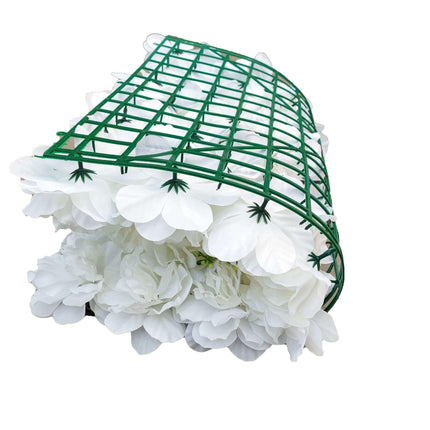 Artificial Flower Wall Backdrop Panel 40cm X 60cm Mixed Whites - Petal & Stem