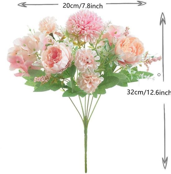 Artificial Flowers Plastic Flower Arrangements Valentine's Day Decorations Sustainable Home Decor for Weddings, Living Rooms and Dining Tables (Pink) - Petal & Stem